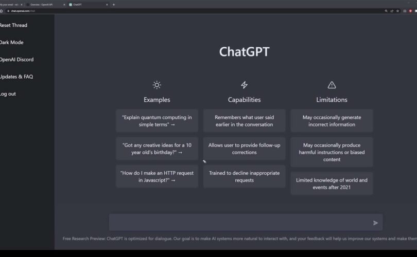 ChatGPT interface